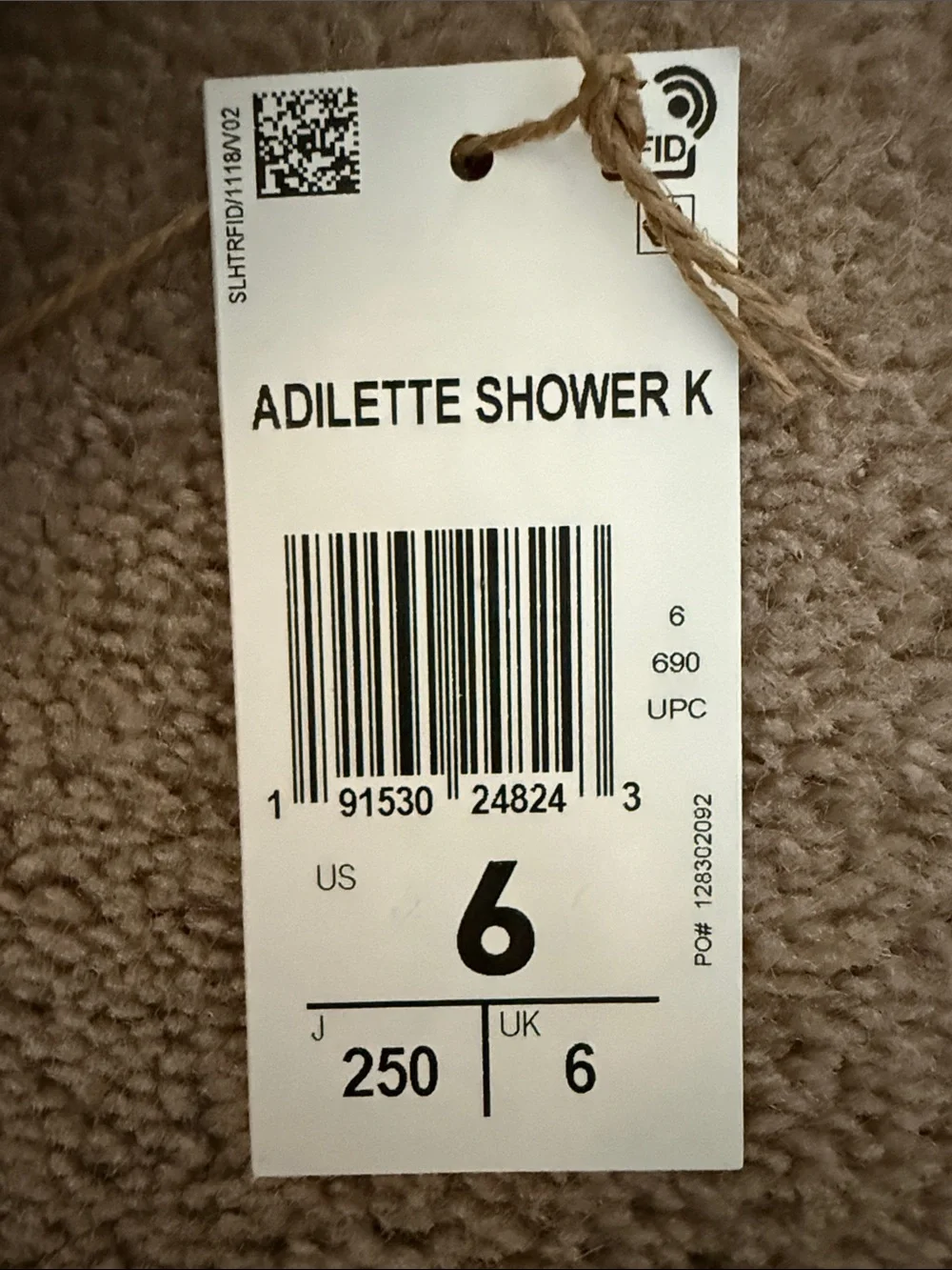 adidas Black White Adilette Shower Slide Sandals Kids